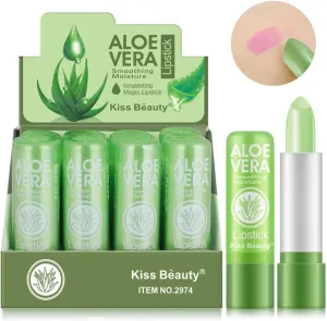 Aloe Vera Lipstick Color Changing Lip Balm Moisturizing Moisturizing Waterproof Anti-Cracking Temperature Changing Lipstick (Color : A)