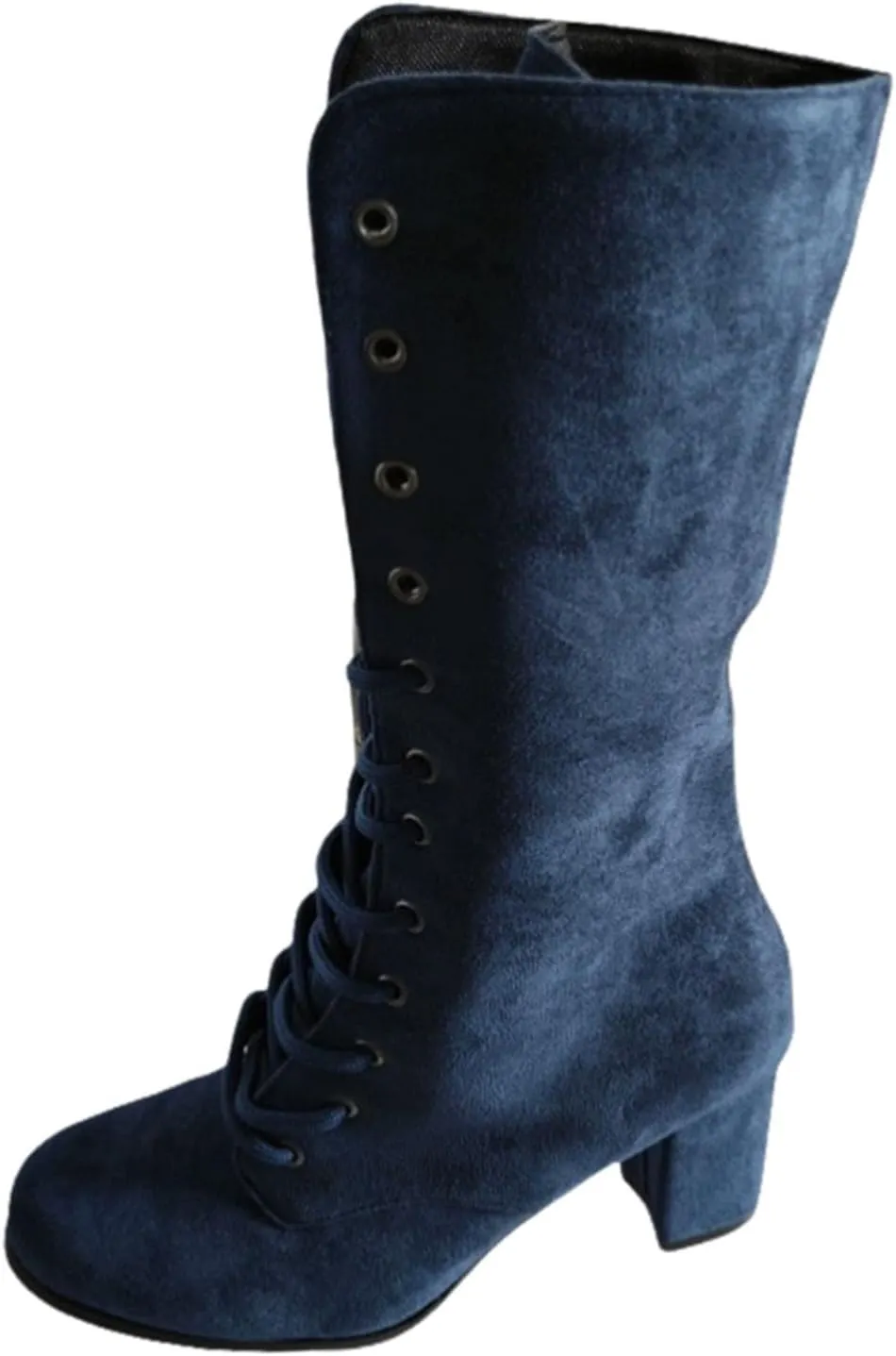 AMDBEL Wide Calf Boots for Women Thick Heel Womens Fall Boots 2024 Casual Lace Up Strappy Walking Booties Winter Shoes