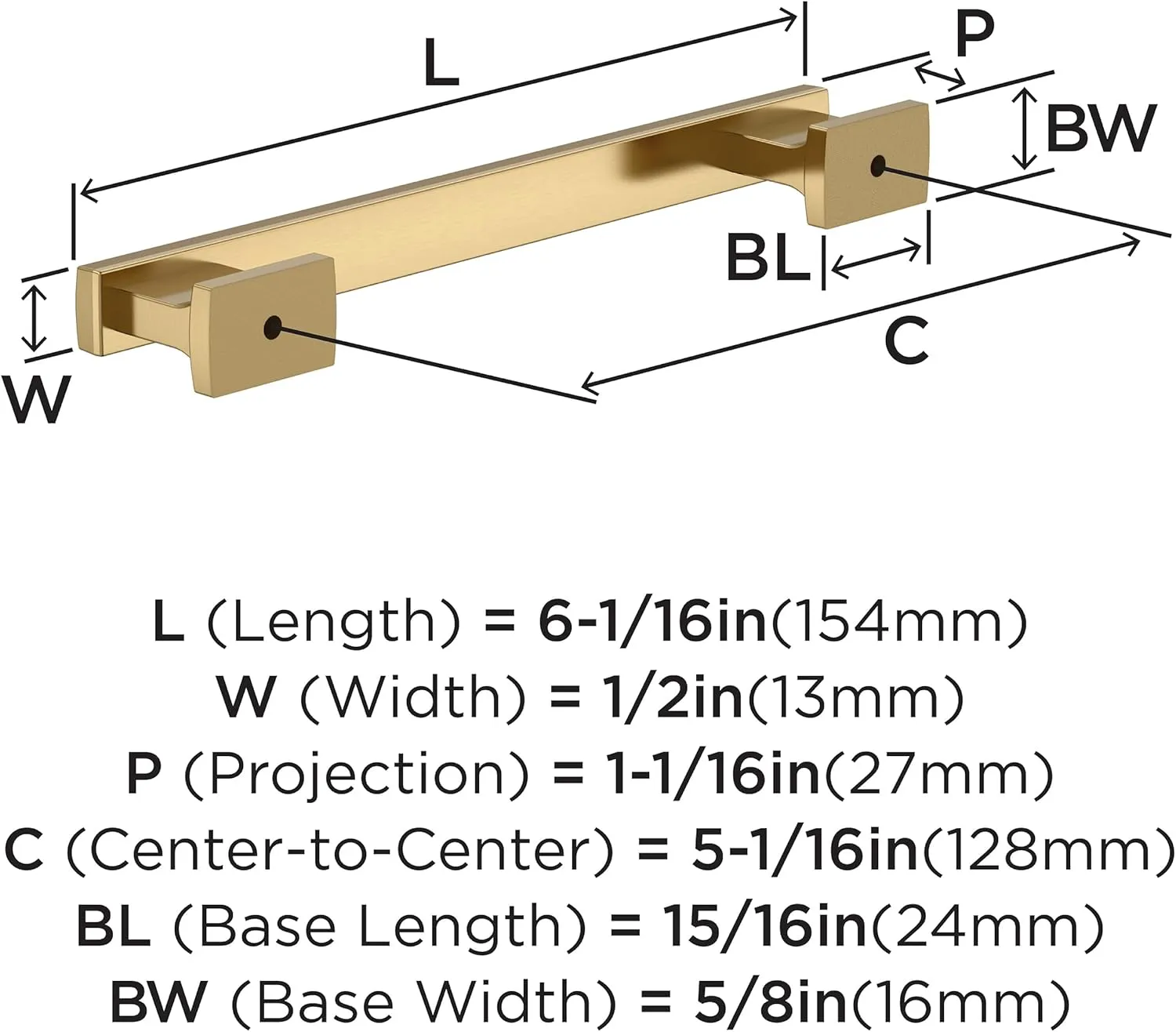 Amerock 10BX37092CZ | Champagne Bronze Cabinet Pull | 5-1/16 inch (128mm) Center-to-Center | 10 Pack | Triomphe | Furniture Hardware