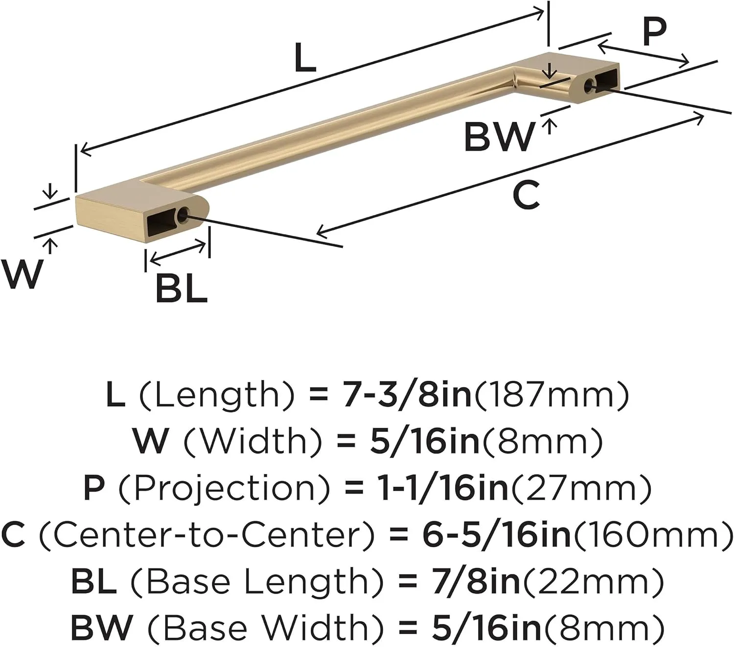 Amerock 10BX37133CZ | Champagne Bronze Cabinet Pull | 6-5/16 inch (160mm) Center-to-Center | 10 Pack | Cityscape | Furniture Hardware