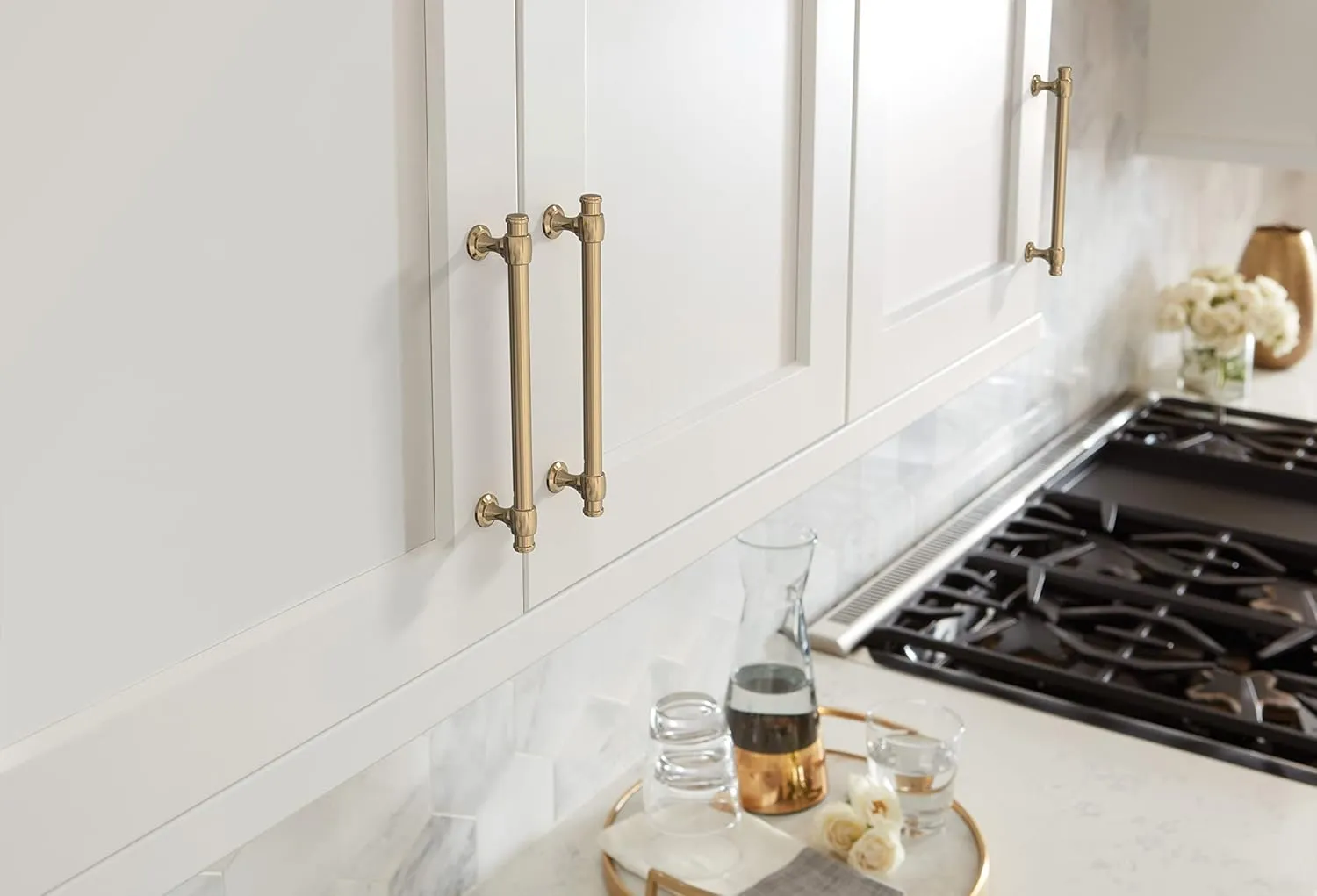 Amerock BP36771CZ | Champagne Bronze Cabinet Pull | 6-5/16 in (160 mm) Center-to-Center Cabinet Handle | Winsome | Drawer Pull | Kitchen Cabinet Handle | Furniture Hardware
