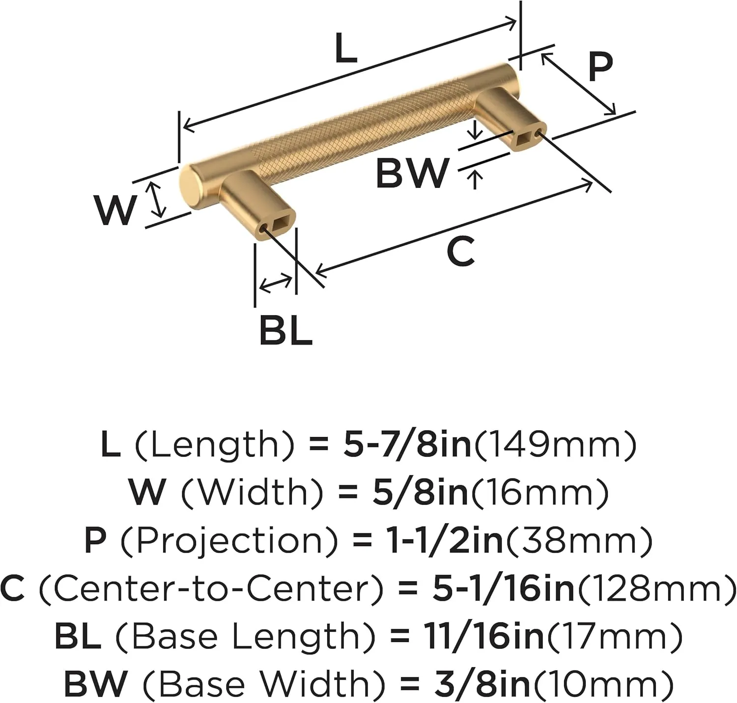 Amerock Bronx 5-1/16 inch (128mm) Center-to-Center Champagne Bronze Cabinet Pull, BP36558CZ