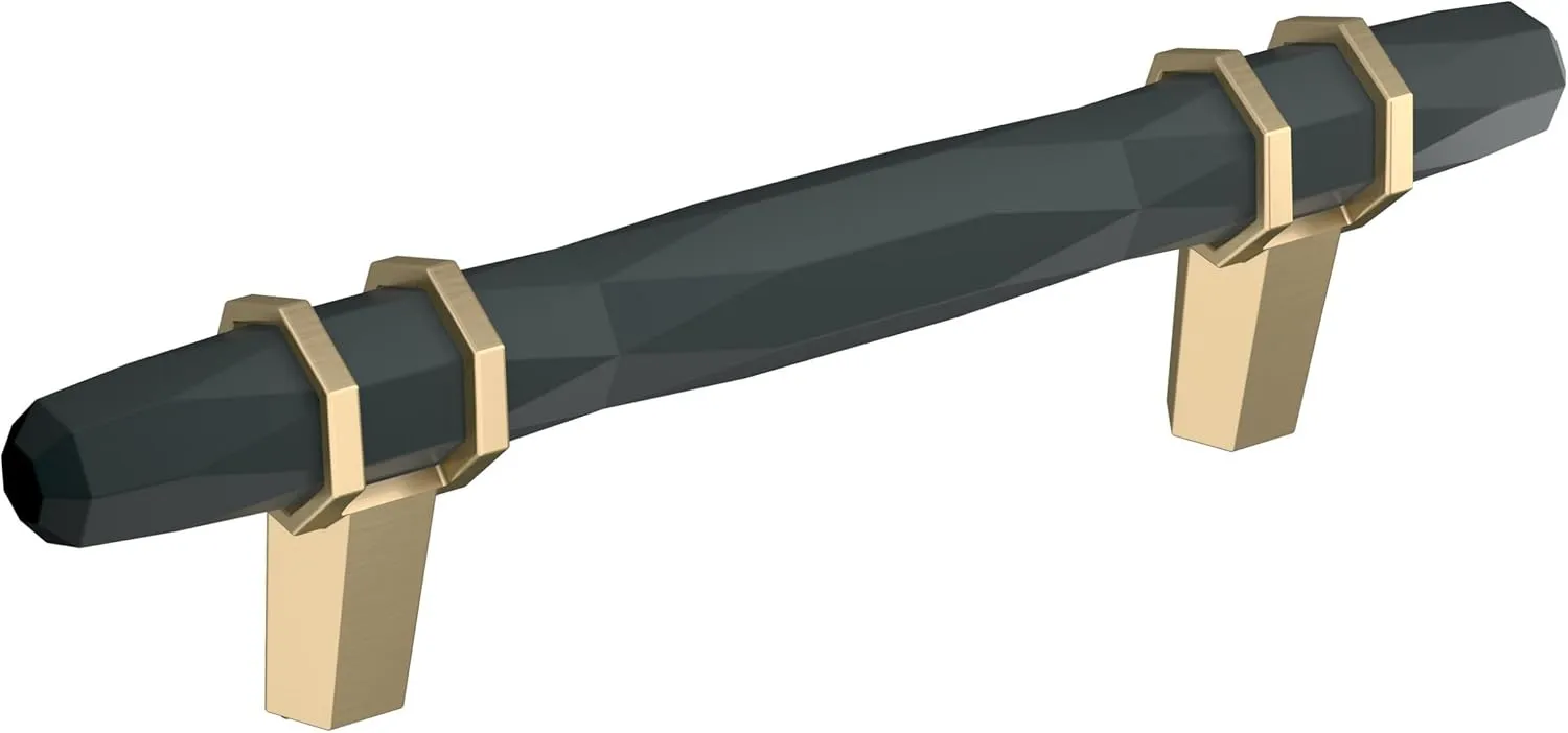 Amerock | Cabinet Pull | Black Bronze/Golden Champagne | 3-3/4 inch (96 mm) Center-to-Center | London | 1 Pack | Drawer Pull | Drawer Handle | Cabinet Hardware