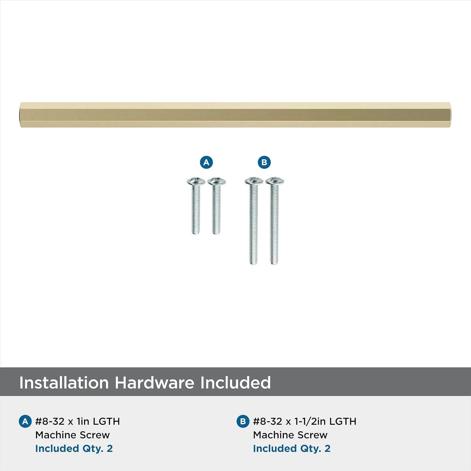 Amerock | Cabinet Pull | Golden Champagne | 6-5/16 in (160 mm) Center-to-Center Drawer Pull | Caliber | Kitchen and Bath Hardware | Furniture Hardware