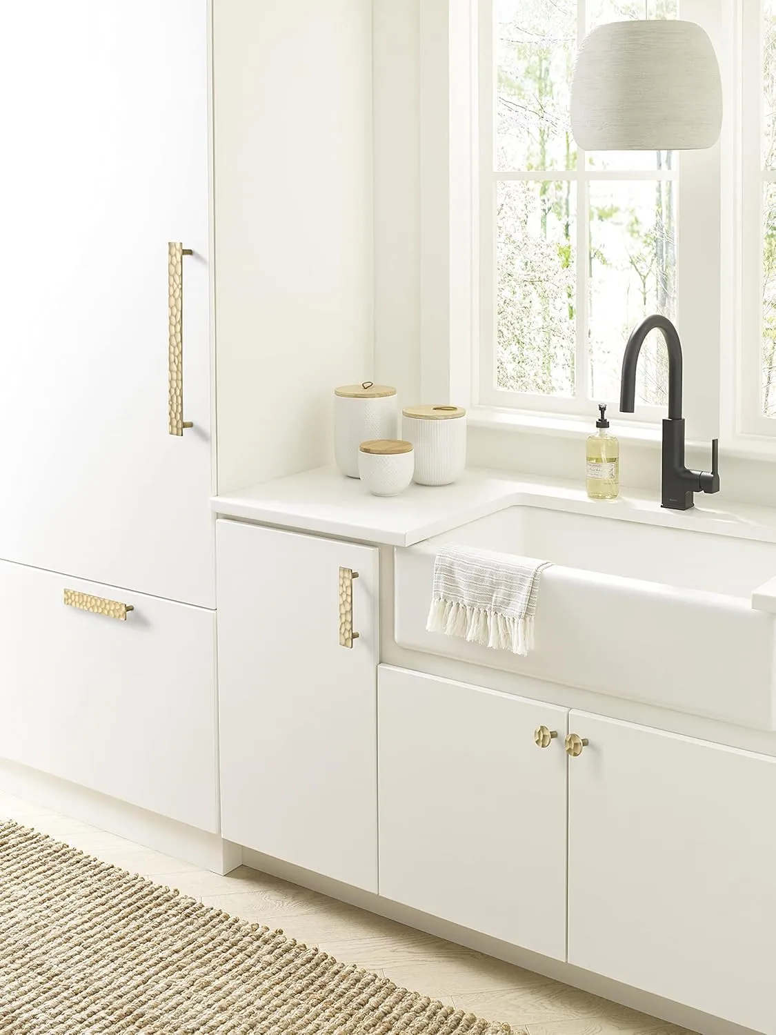 Amerock | Cabinet Pull | Golden Champagne | 6-5/16 inch (160 mm) Center to Center | Kamari | 1 Pack | Drawer Pull | Drawer Handle | Cabinet Hardware