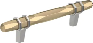 Amerock | Cabinet Pull | Golden Champagne/Polished Chrome | 3-3/4 inch (96 mm) Center-to-Center | London | 1 Pack | Drawer Pull | Drawer Handle | Cabinet Hardware