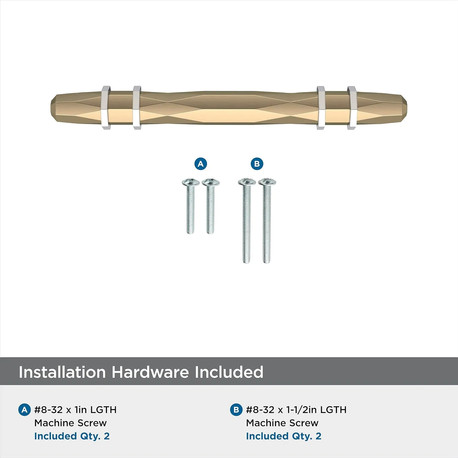 Amerock | Cabinet Pull | Golden Champagne/Polished Chrome | 3-3/4 inch (96 mm) Center-to-Center | London | 1 Pack | Drawer Pull | Drawer Handle | Cabinet Hardware