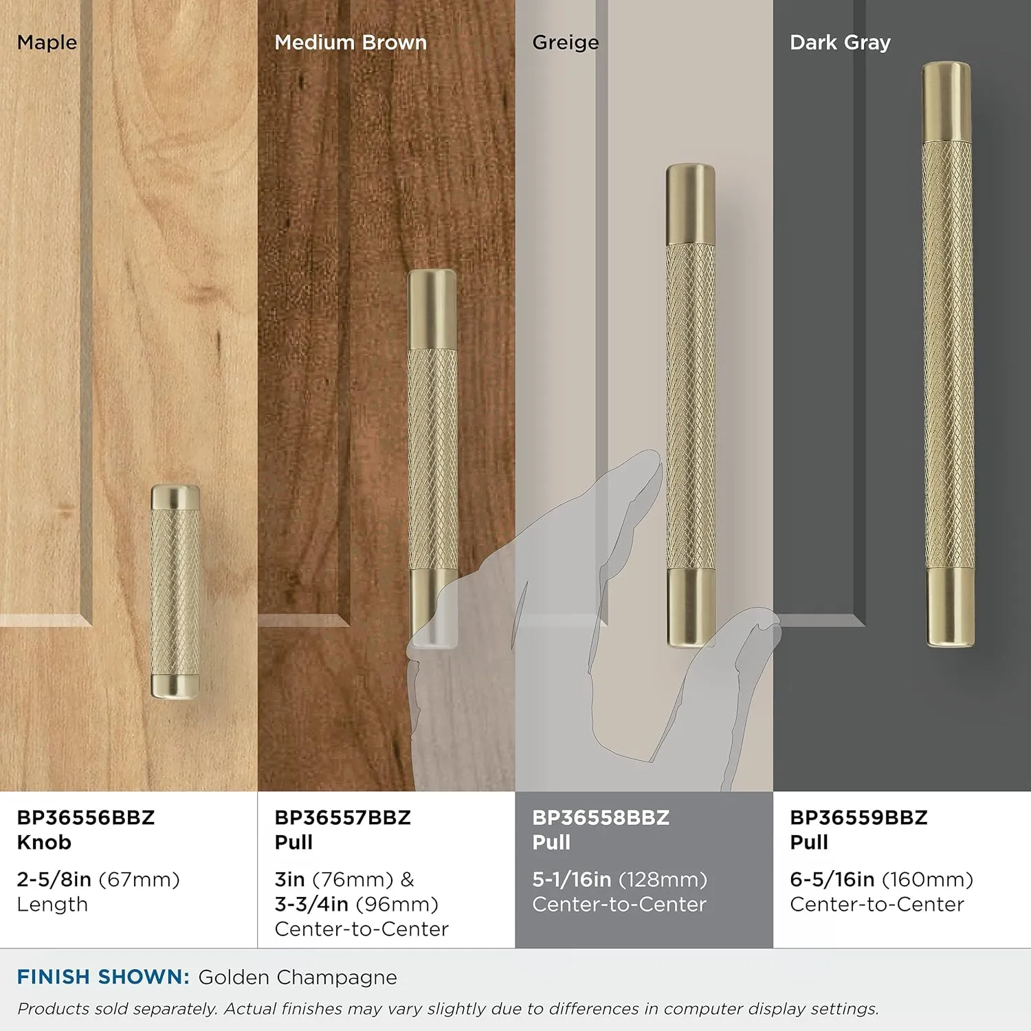 Amerock | Kitchen Cabinet Pull | Golden Champagne | 5-1/16 in (128 mm) Center-to-Center | Bronx | 1 Pack | Furniture Hardware | Cabinet Handle | Bathroom Drawer Pull