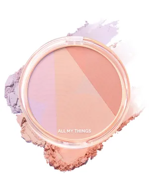 AMTS Aurora Blusher | Pink Clear Blush, 3-Color for Natural, Healthy Glow, Covers Pores, Long Lasting Korean Beauty