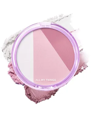 AMTS Moon Blusher | Purple Pink Moon Lit Clear Blush, 3-Color for Natural, Healthy Glow, Covers Pores, Long Lasting Korean Beauty (Moon)
