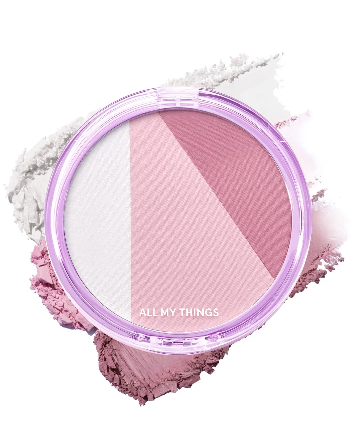AMTS Moon Blusher | Purple Pink Moon Lit Clear Blush, 3-Color for Natural, Healthy Glow, Covers Pores, Long Lasting Korean Beauty (Moon)