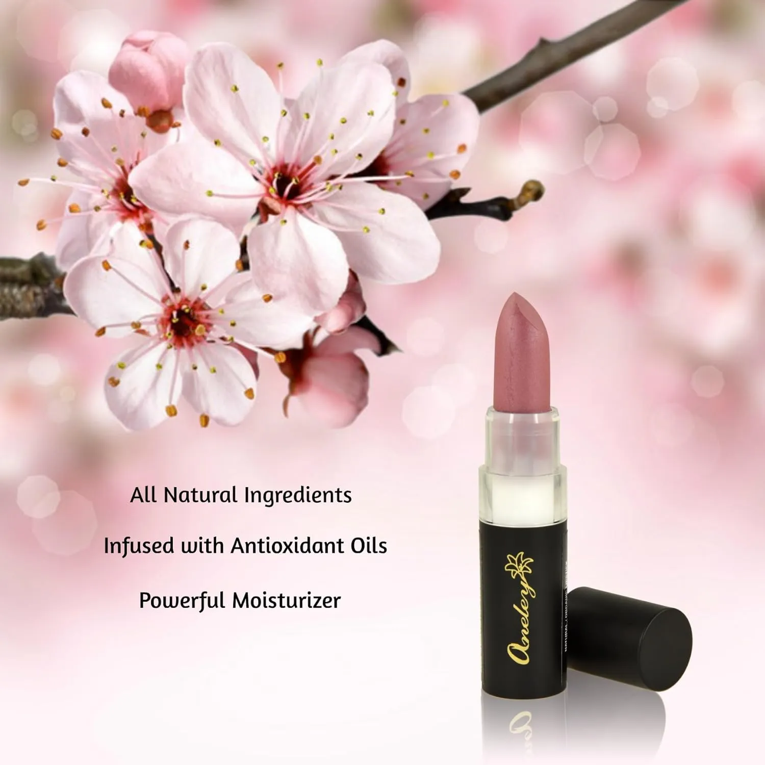 Aneley Cosmetics Vegan Lipstick Organic Natural Gluten Free Cruelty Free Moisturizing Nourishing balm Mineral Based lipstick Infused With Powerful Antioxidant Oils vibrant shades colors (Sweet Pea)