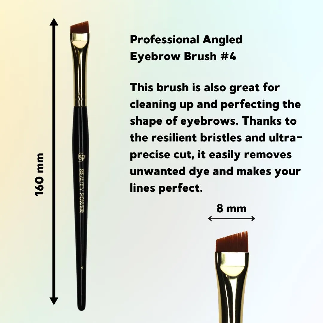 Angled Eyebrow Brush (8mm), Fine Angled Eyebrow Concealer Brush, Ultra Thin Slanted Angle for Drawing the Perfect Eyebrow Shape by Tint and Henna (Professional Brush #4)