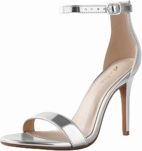 Ankis High Heels for Women 4 Inches, Black Nude Gold Stiletto Heels Open Toe Ankle Strap Heeled Sandals for Dressy Wedding Party