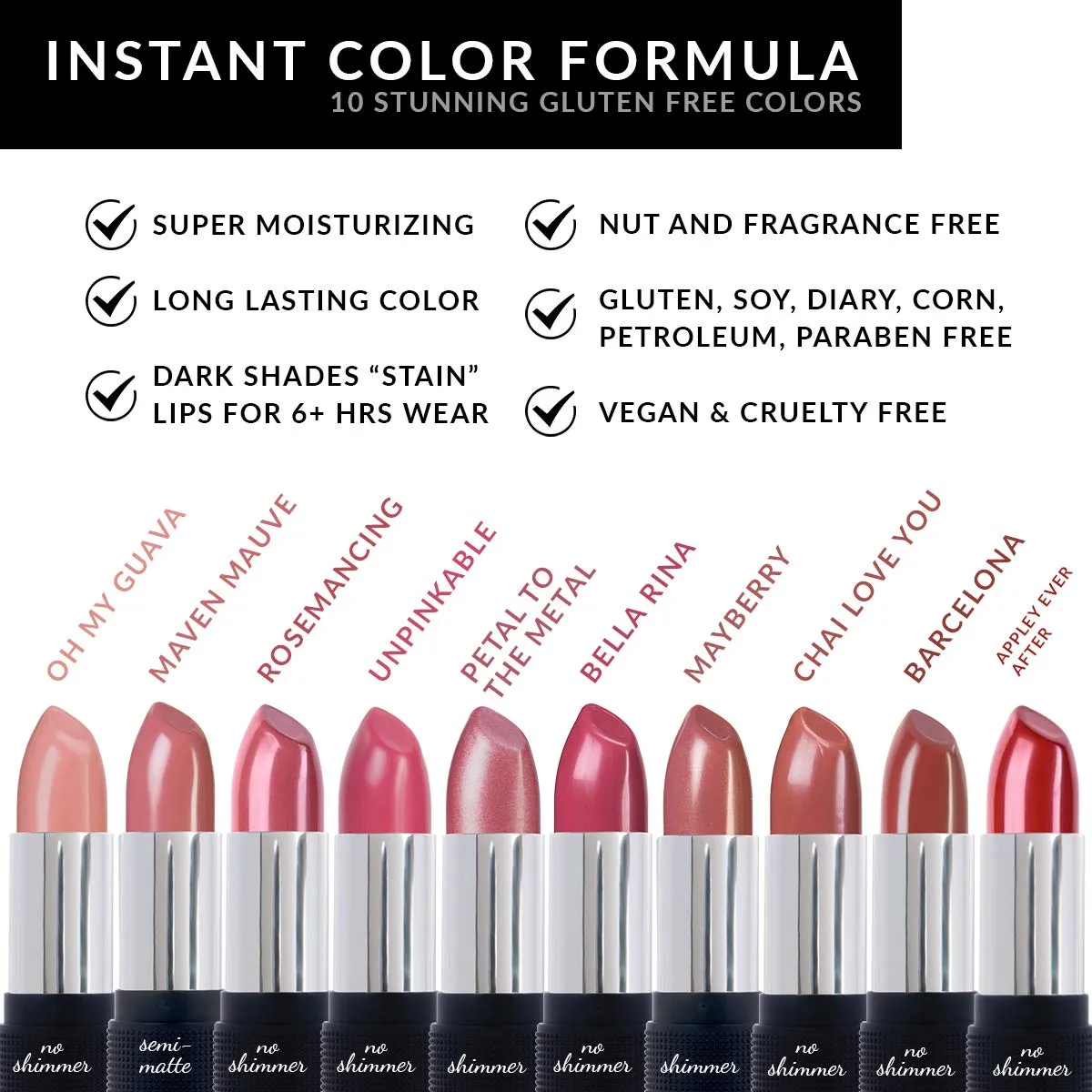 Appley Ever After Full Body Lipstick for Women - Vegan Gluten Free Organic Lipstick - Creamy Lip Color, Nourishing Lip Makeup w Vitamin E - NEUTRAL BRICK RED LIPSTICK SHADE