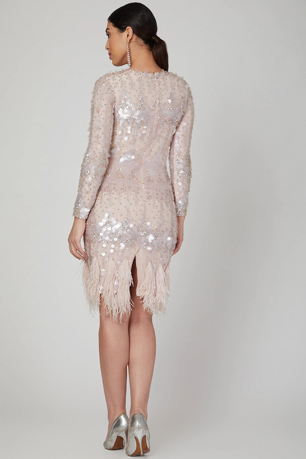 Appliques Embroidered Blush Pink Dress