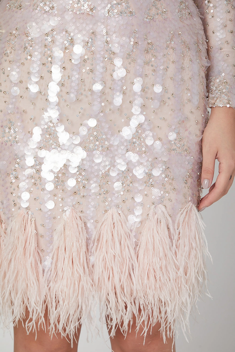 Appliques Embroidered Blush Pink Dress
