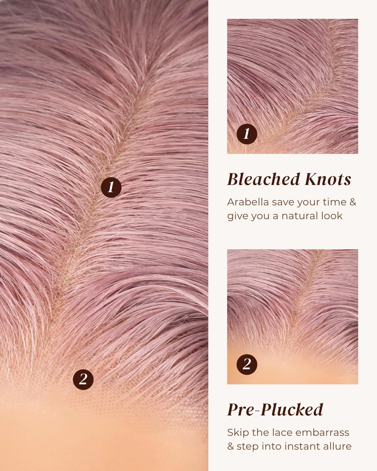 Arabella 5x6 Ready to Go Glueless Wigs Human Hair Rose Gold Lace Front Wigs Human Hair 210% Density 613 Blonde Loose Body Wave Wig Pre Cut Lace Pre Plucked Bleached Knots (22inch, 5X6 Loose Body Wave)