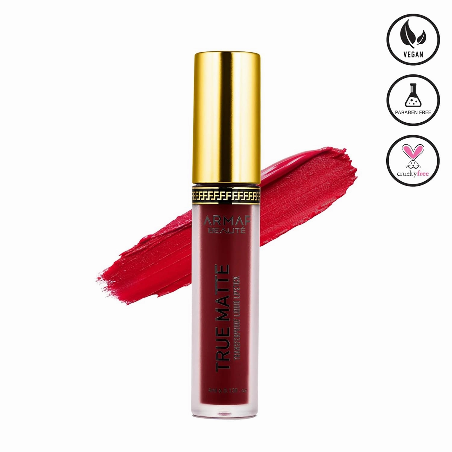 Armaf Beauté True Matte Liquid Lipstick - Long Lasting Lipstick, Scarlet, 4ml / 0.13 fl.oz
