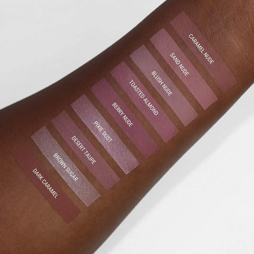 Aromi Pink Nude Matte Liquid Lipstick, Blush Beige Lip Color, Long-lasting Lipstick, Vegan, Cruelty-free, All Day Wear, Handmade (Toasted Almond)