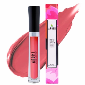 Aromi Mango Matte Liquid Lipstick | Coral Peach Lip Color for Women, Long-Lasting, Vegan, Red Orange Shade (Mango Tango)