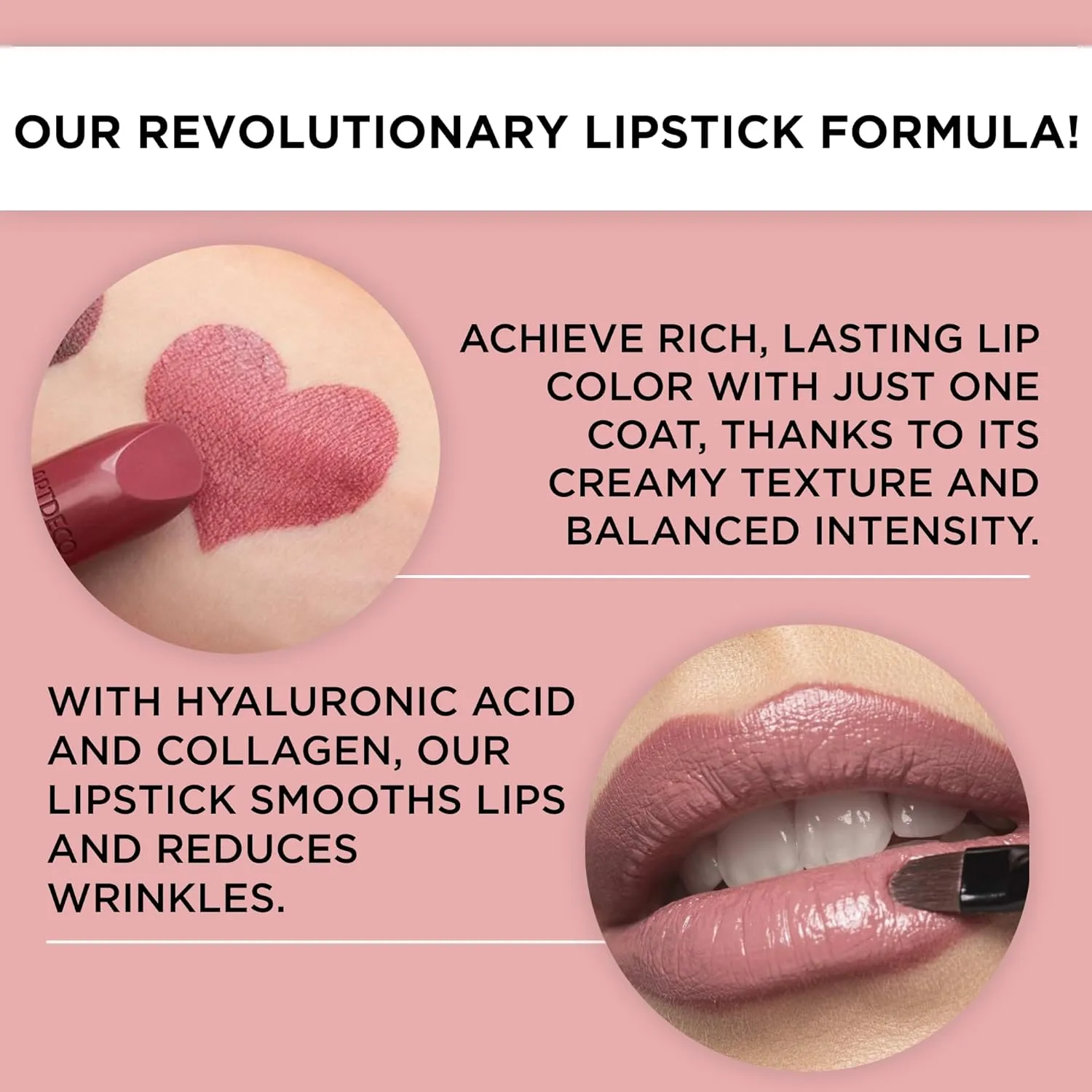 ARTDECO Perfect Color Lipstick - Red - Glide-On Lipstick with Rich Color & Plumping Effect - Creamy, Pearly Finish - Hyaluronic Acid - Long Lasting - Lip Plumper - Lip Care - Makeup - 0.14 Oz