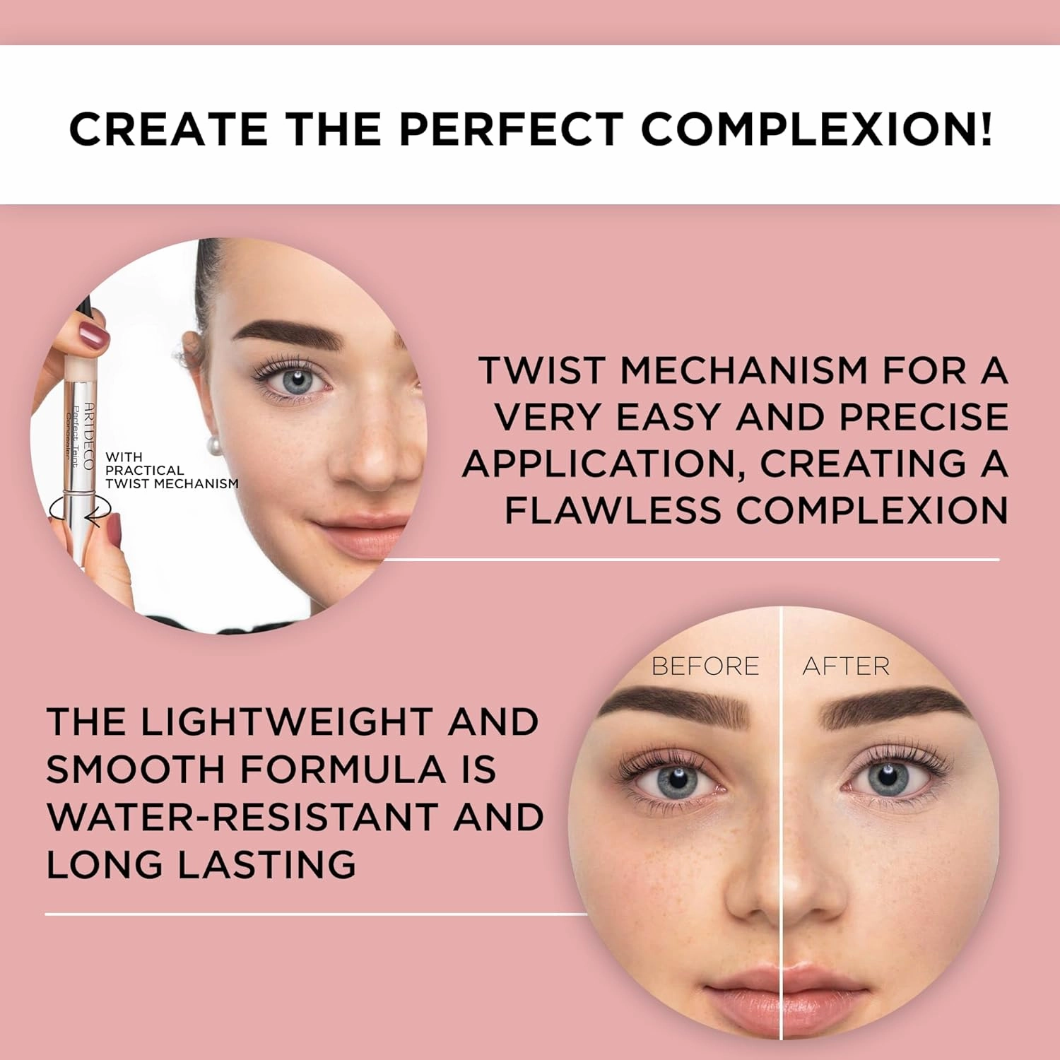 ARTDECO Perfect Teint Concealer - Light Ivory N°06 - Light-Reflecting Concealer with Brush Applicator - No Signs of Tiredness - Medium Coverage - Water-Resistant - Long Lasting - Makeup - 0.07 Fl Oz
