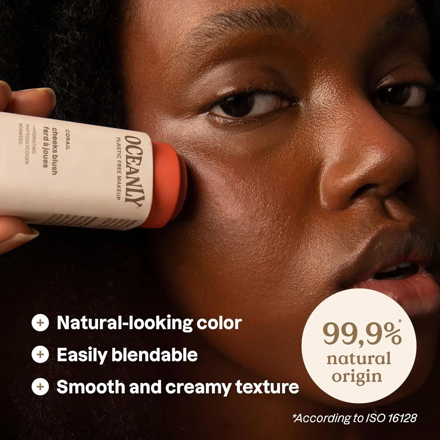 ATTITUDE Oceanly Plastic-Free Lightweight Blush Stick, Titanium Dioxide-Free, EWG Verified, Vegan & Cruelty-free Makeup, Corail, 0.3 Ounces