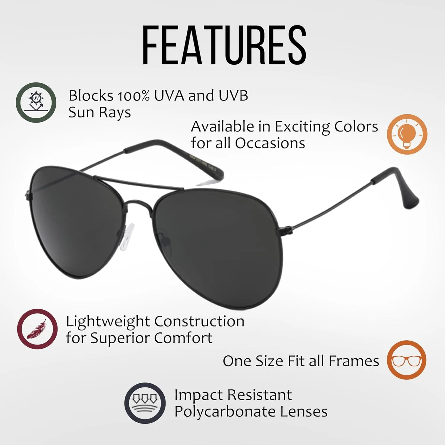 Aviator Sunglasses for Men & Women - 100% UV Protection Classic Pilot Aviator for Mens - Sunglasses Pack of 4