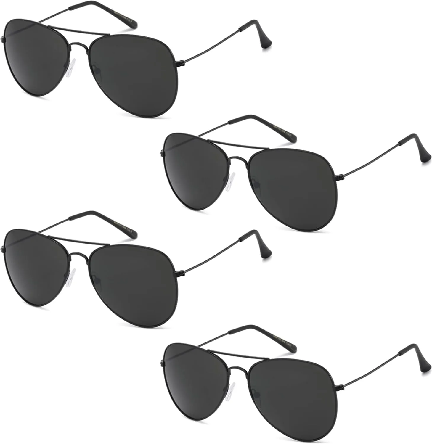 Aviator Sunglasses for Men & Women - 100% UV Protection Classic Pilot Aviator for Mens - Sunglasses Pack of 4