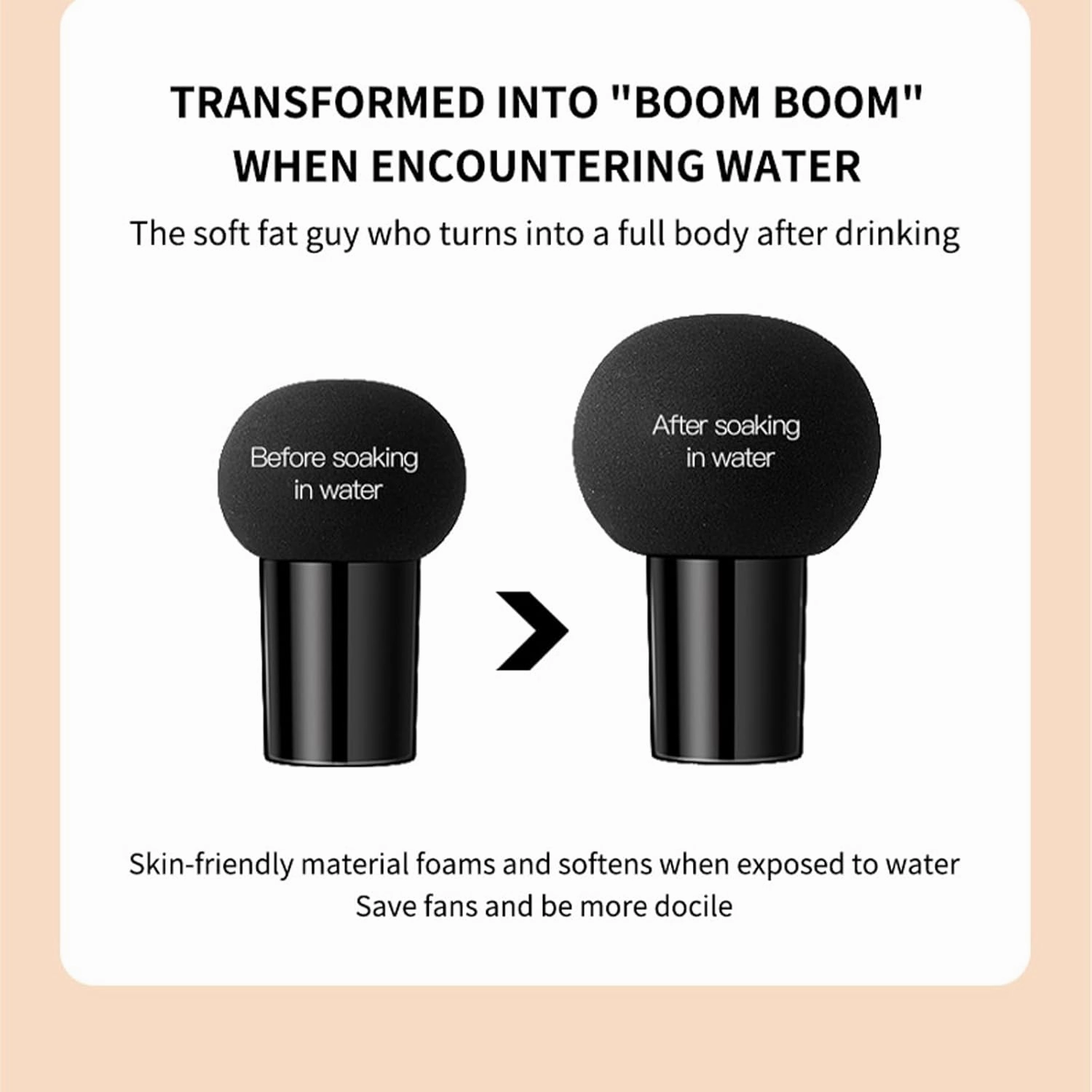 Avocado Mushroom Head Cushion BB Cream - All-in-One Hydrating, Setting, and Concealing BB Cream with Mushroom Sponge Applicator, Full Coverage Foundation, Moisturizing, Contouring (Natural, 20g)