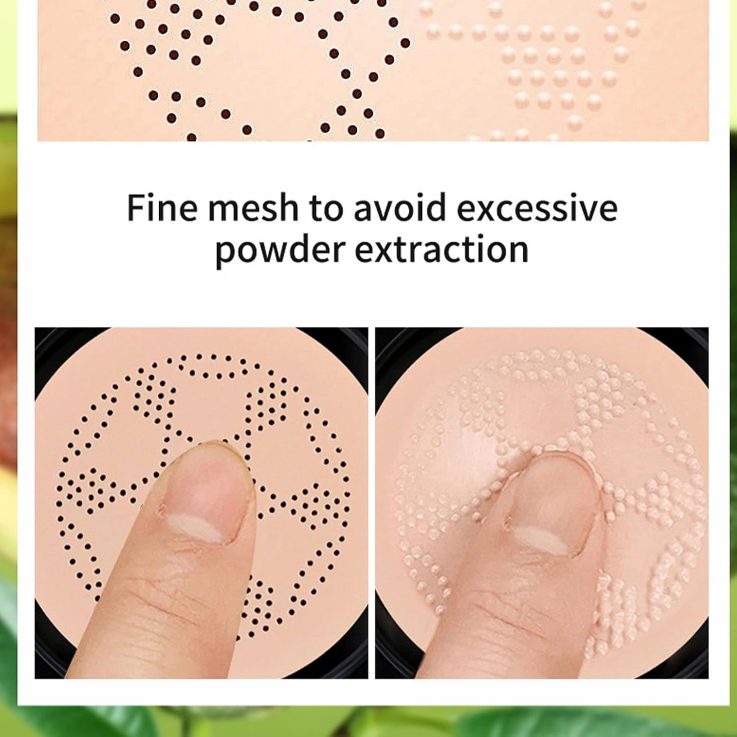Avocado Mushroom Head Cushion BB Cream - All-in-One Hydrating, Setting, and Concealing BB Cream with Mushroom Sponge Applicator, Full Coverage Foundation, Moisturizing, Contouring (Natural, 20g)