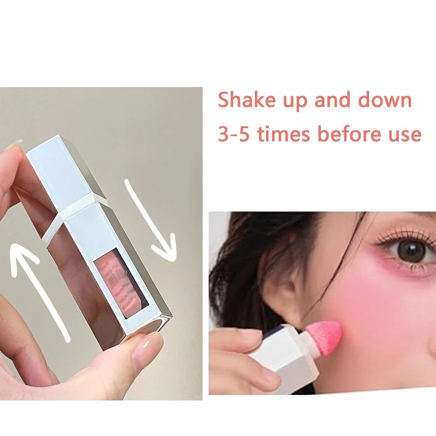 Aztk Liquid Blush, Aztk Jelly Color Liquid Blush, AztkBlush Lotion, LiquidBlush Sponge Head, Matte Nude Pink Orange Makeup Blusher Cream, Highlight Contour 3 in 1 For Women (JC04, 5ML)