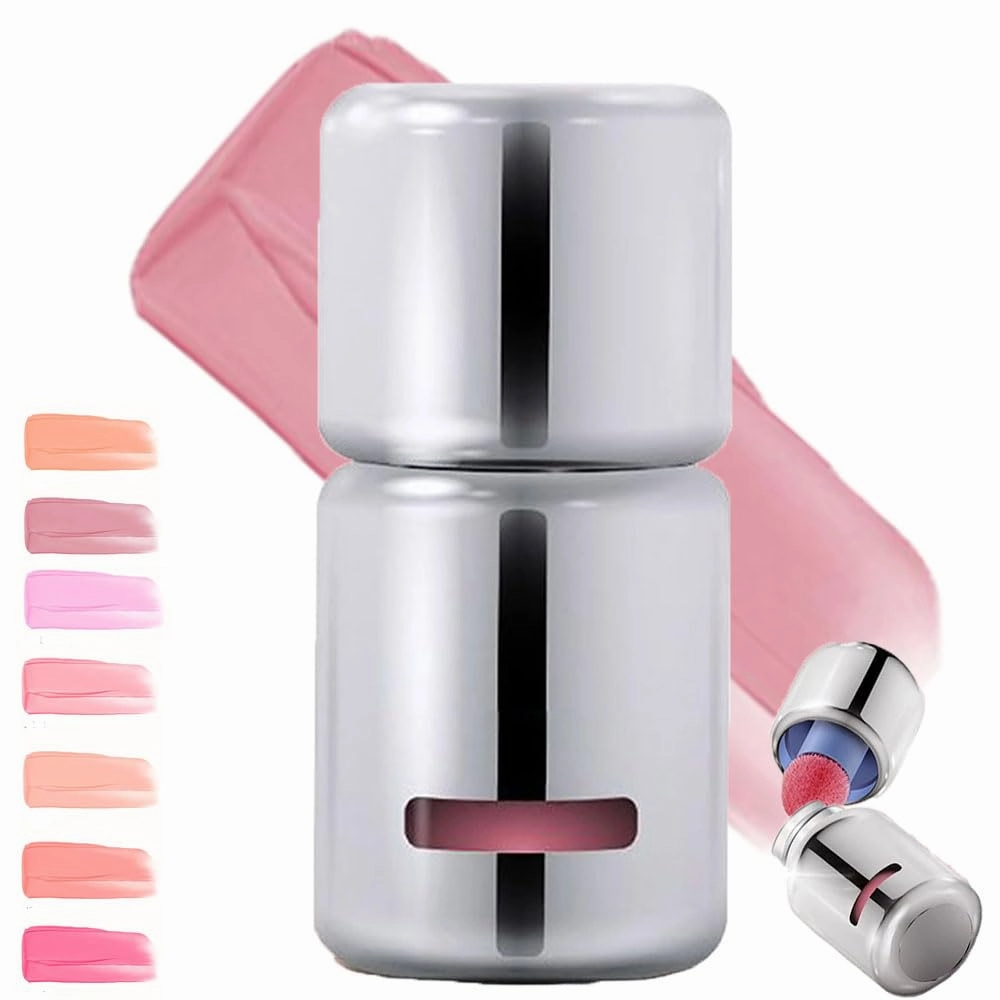 Aztk Liquid Blush, Aztk Jelly Color Liquid Blush Jc04,Highlight Contour 3 in 1 for Women,With Sponge Head, Matte Nude Pink Orange Makeup Blusher Cream for Cheeks (JC04)