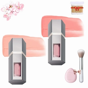 Aztk Liquid Blush, Aztk Jelly Color Liquid Blush, Matte Makeup Blusher Cream with Sponge Head, AztkBlush Lotion, Matte Nude Pink Orange Makeup Blusher Cream for Cheeks (JC05 JC06, One Size)