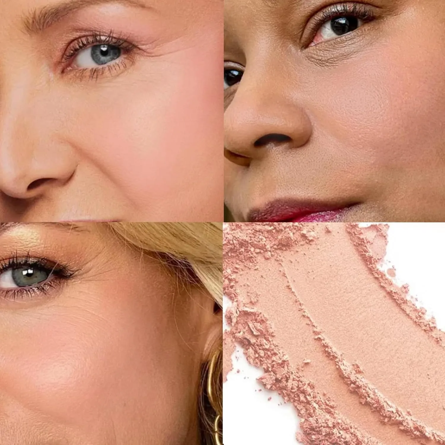 Baked Blush Marbleized Powder Blush for Cheeks, Creamy Lightweight Natural Finish, Infused with Vitamin E, Vegan & Cruelty Free, Talc Free - #002 CREAM ROSES