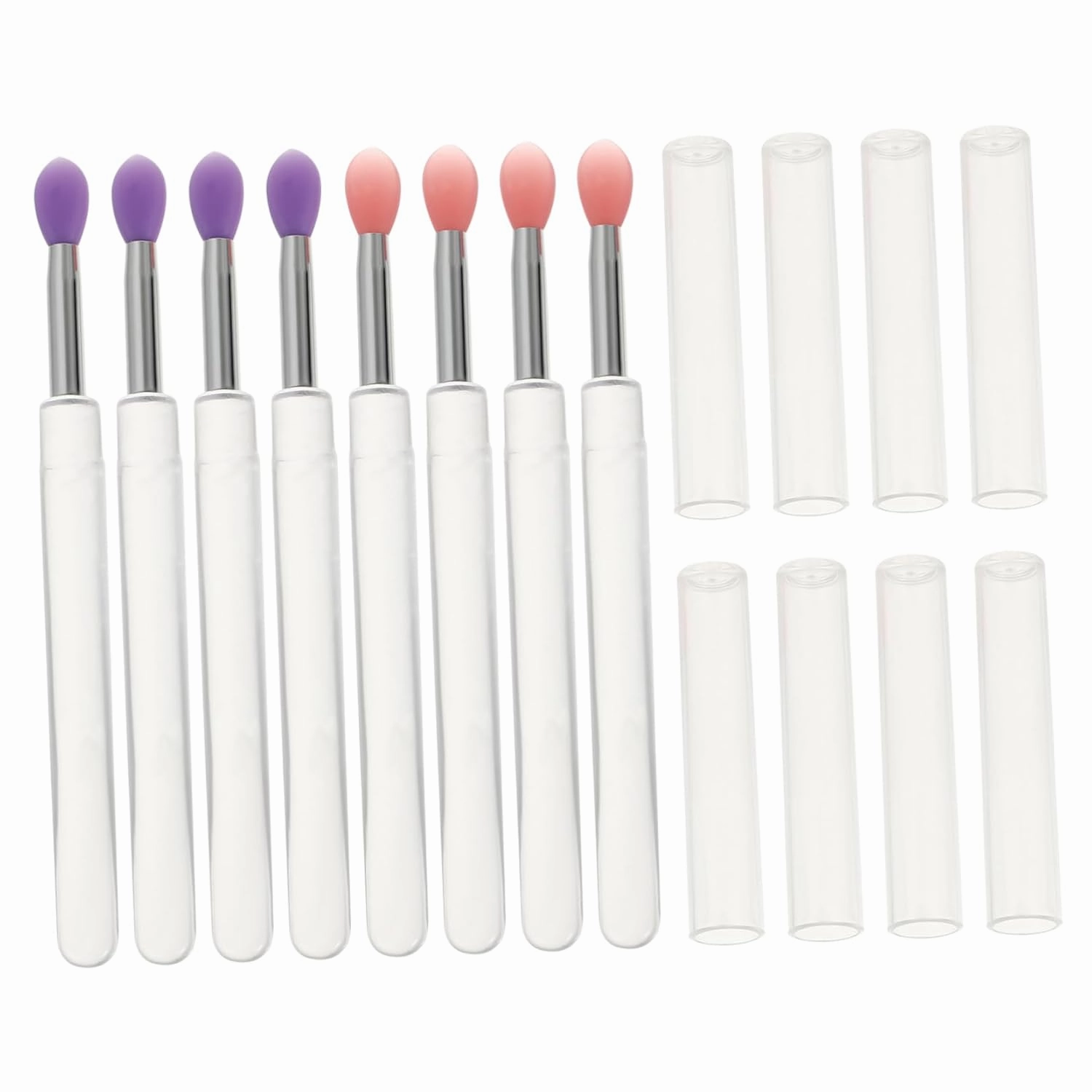 Balacoo 32 Pcs Silicone Lip Brush Eyeshadow Applicator Eye Shadow Makeup Applicator Lip Mask Applicator Scrubber Silicone Applicator Brush Flower Soap Dispenser Foam Clear Lips Set Pp, 10.7X0.8X0.8CM