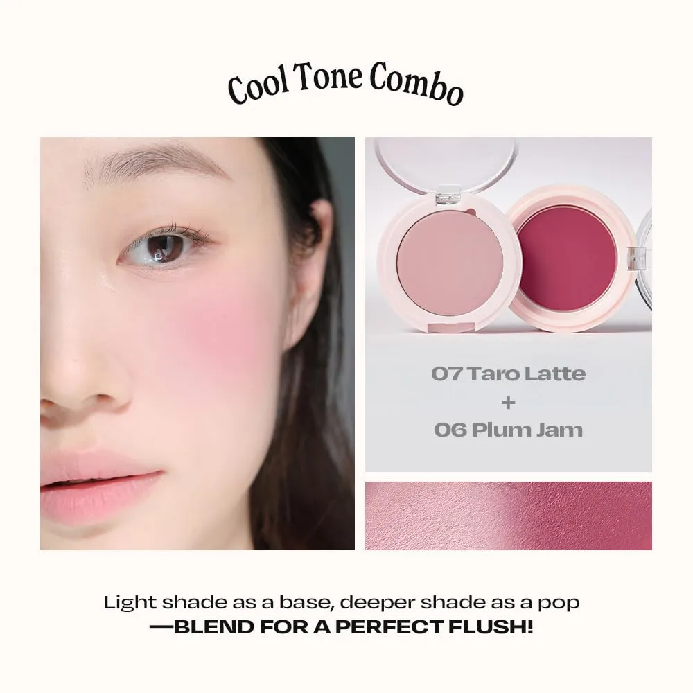 Balmy Cream Cheek | Lightweight, Natural Finish Cream Blush with Blurring Effect | 2.5g (No.7 Taro Latte)
