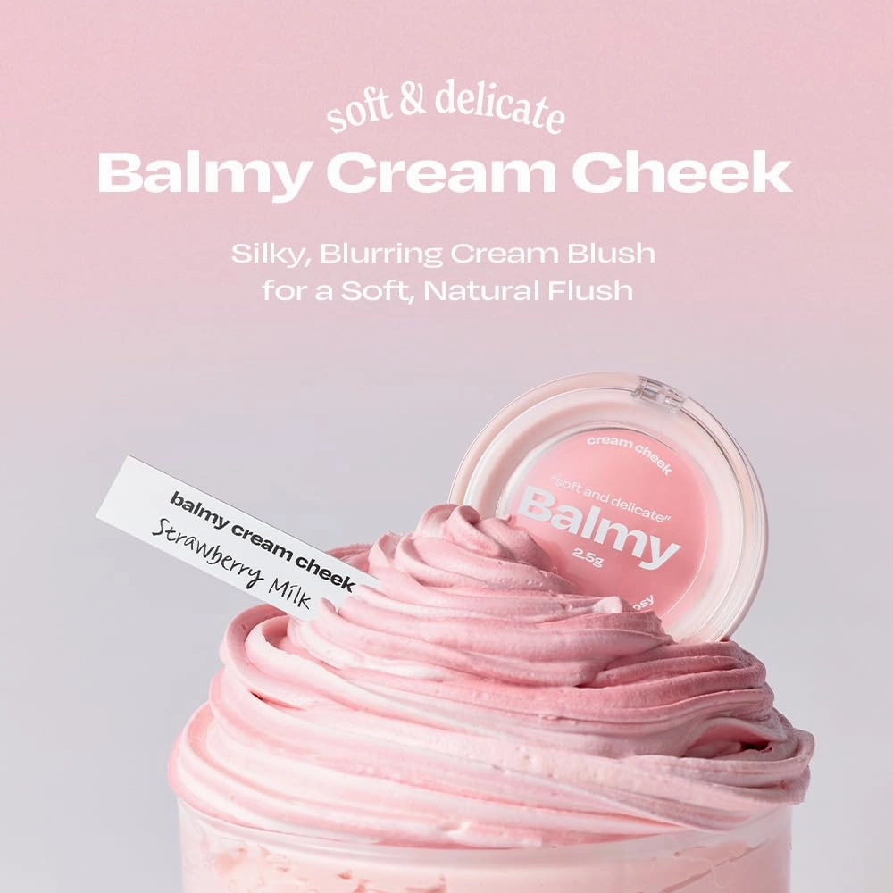 Balmy Cream Cheek | Lightweight, Natural Finish Cream Blush with Blurring Effect | 2.5g (No.6 Plum Jam)
