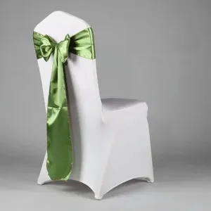 Banquet Satin Chair Sash Tie Bow with Gold Net Buckle for Event Decoration-gold-100pcs (Pickle 100pcs)