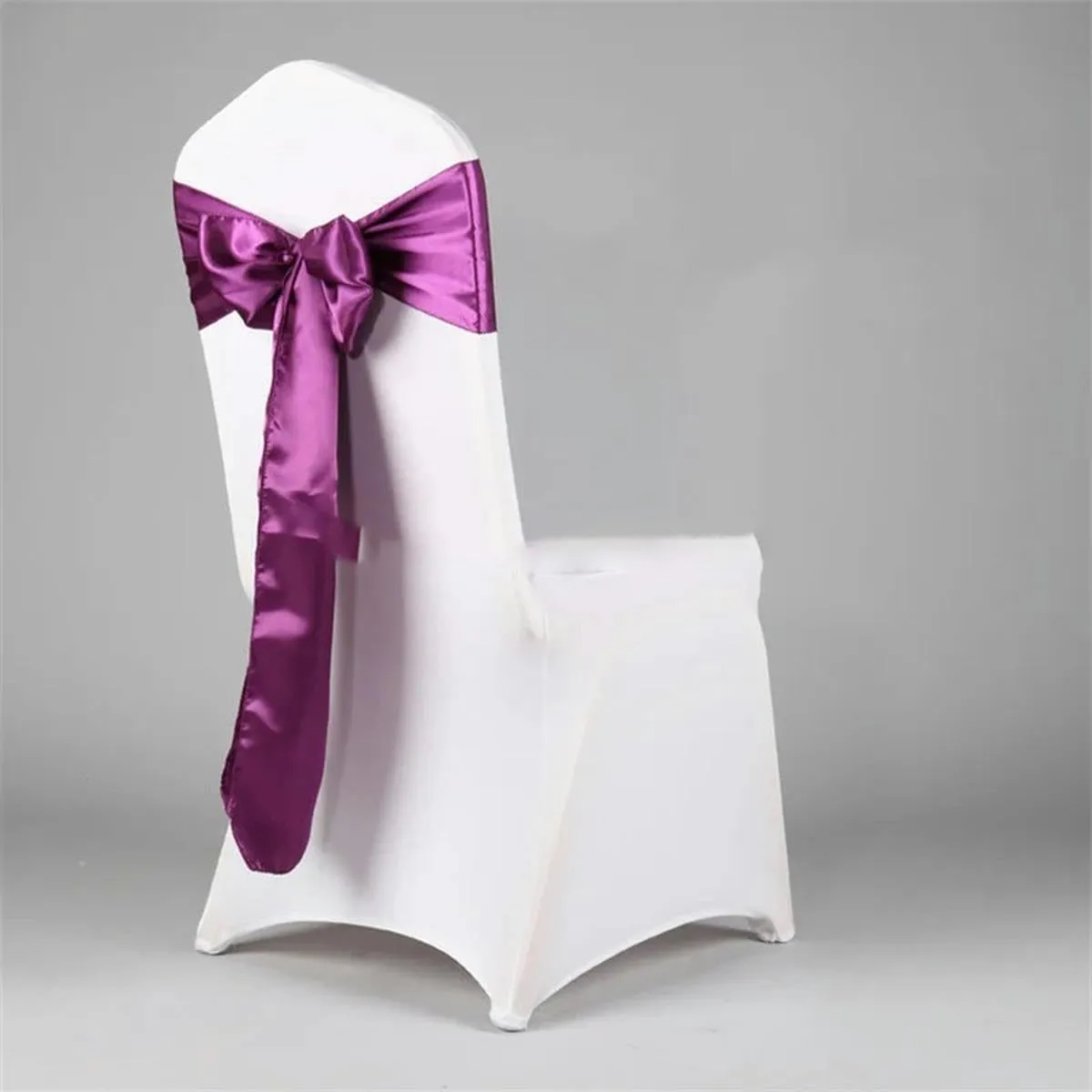 Banquet Satin Chair Sash Tie Bow with Gold Net Buckle for Event Decoration-gold-100pcs (Pickle 100pcs)
