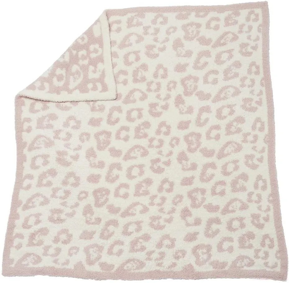 Barefoot Dreams CozyChic in The Wild Baby Blanket, Dusty Rose/Cream