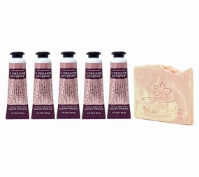 Bath & Body Works A Thousand Wishes 5 Pack Hand Cream Bundle with a Himalayan Salts Springs Sample Soap