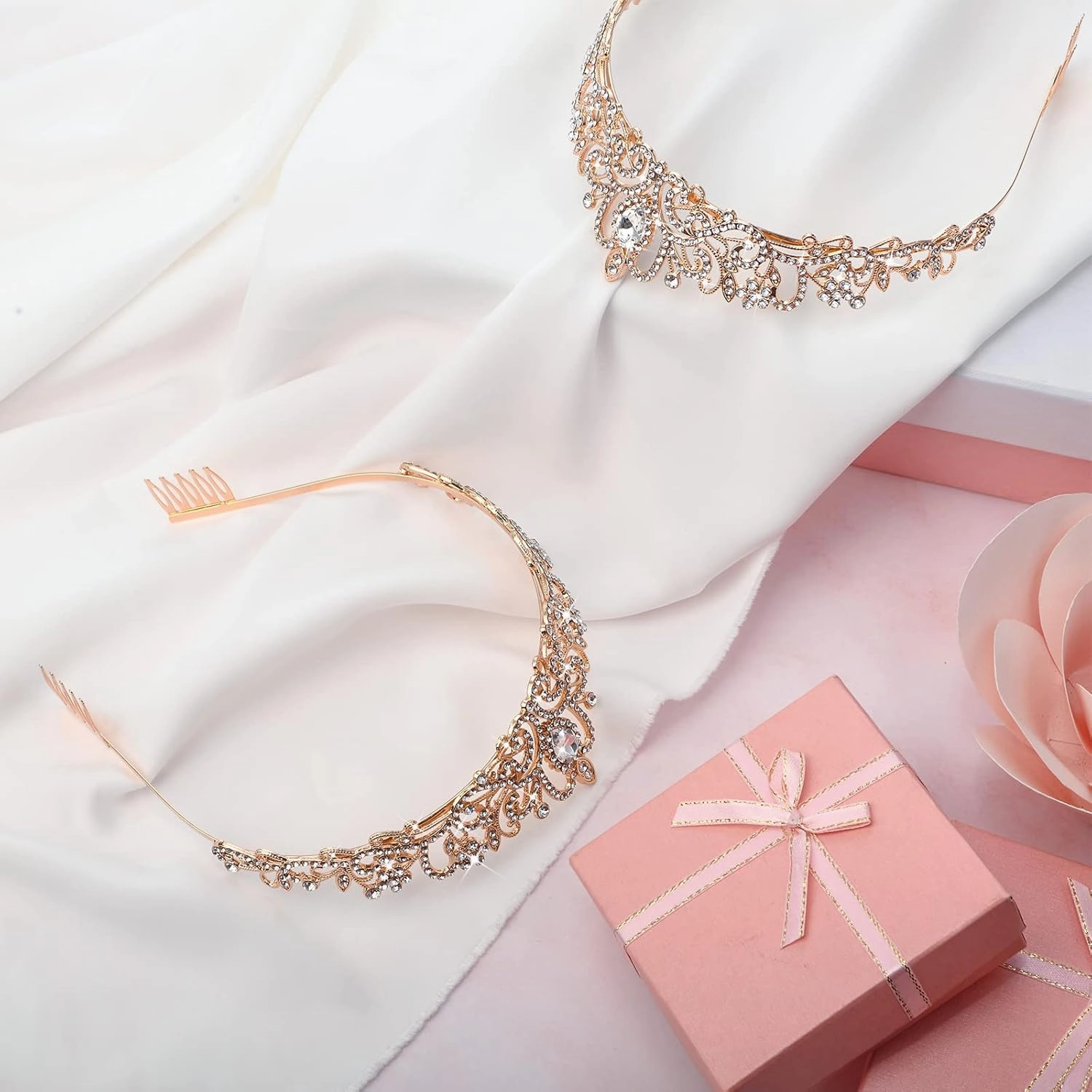 BBTO 10 Pcs Crystal Tiara and Crowns for Women Girls Princess Rhinestone Crown Queen Headband with Combs Bride Tiara for Birthday Party Wedding Prom Hair Accessories