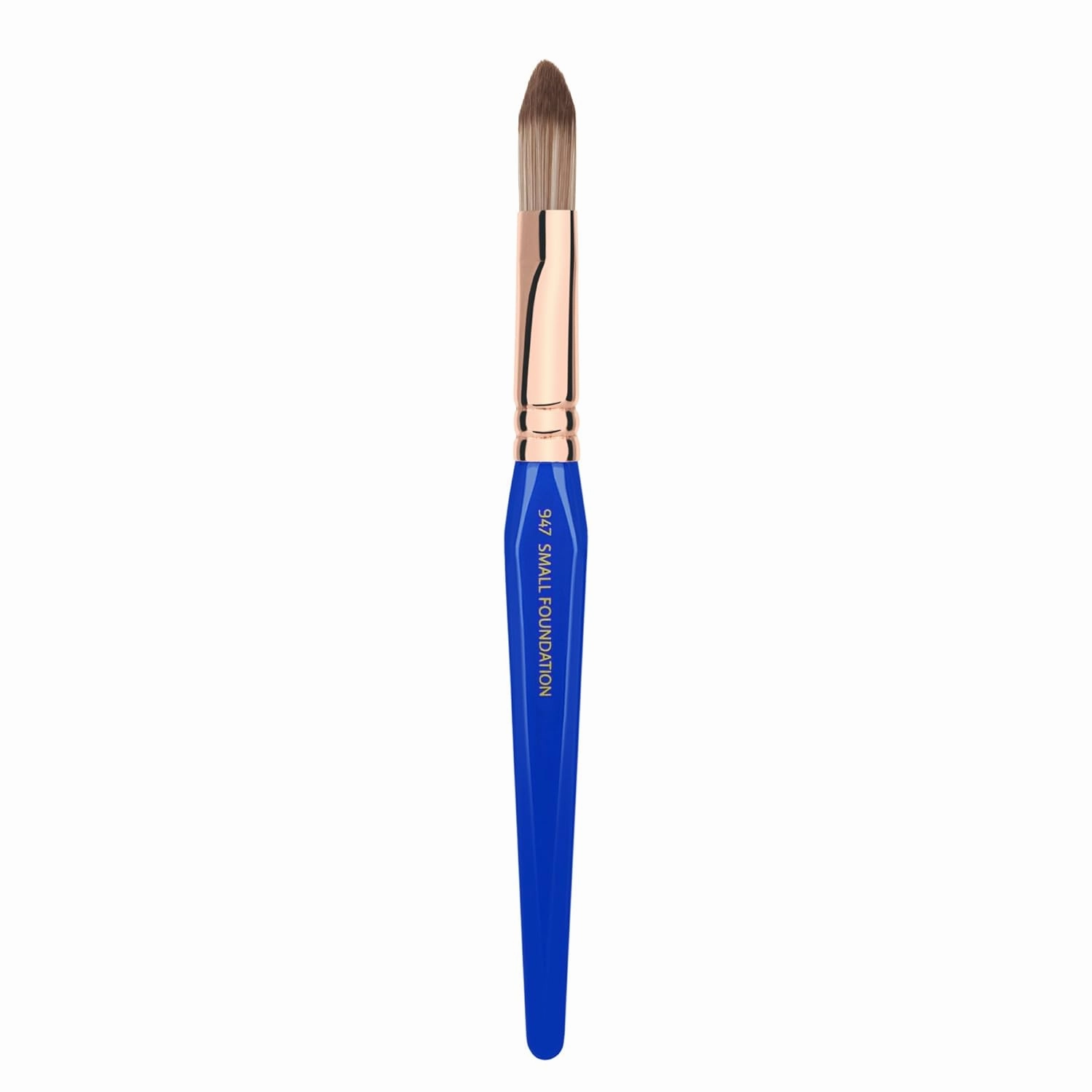 Bdellium Tools Professional Makeup Brush - Golden Triangle 947 Small Foundation - With All Vegan and Soft Synthetic Fibers, For Creating Smooth Even Finish (Blue, 1pc)