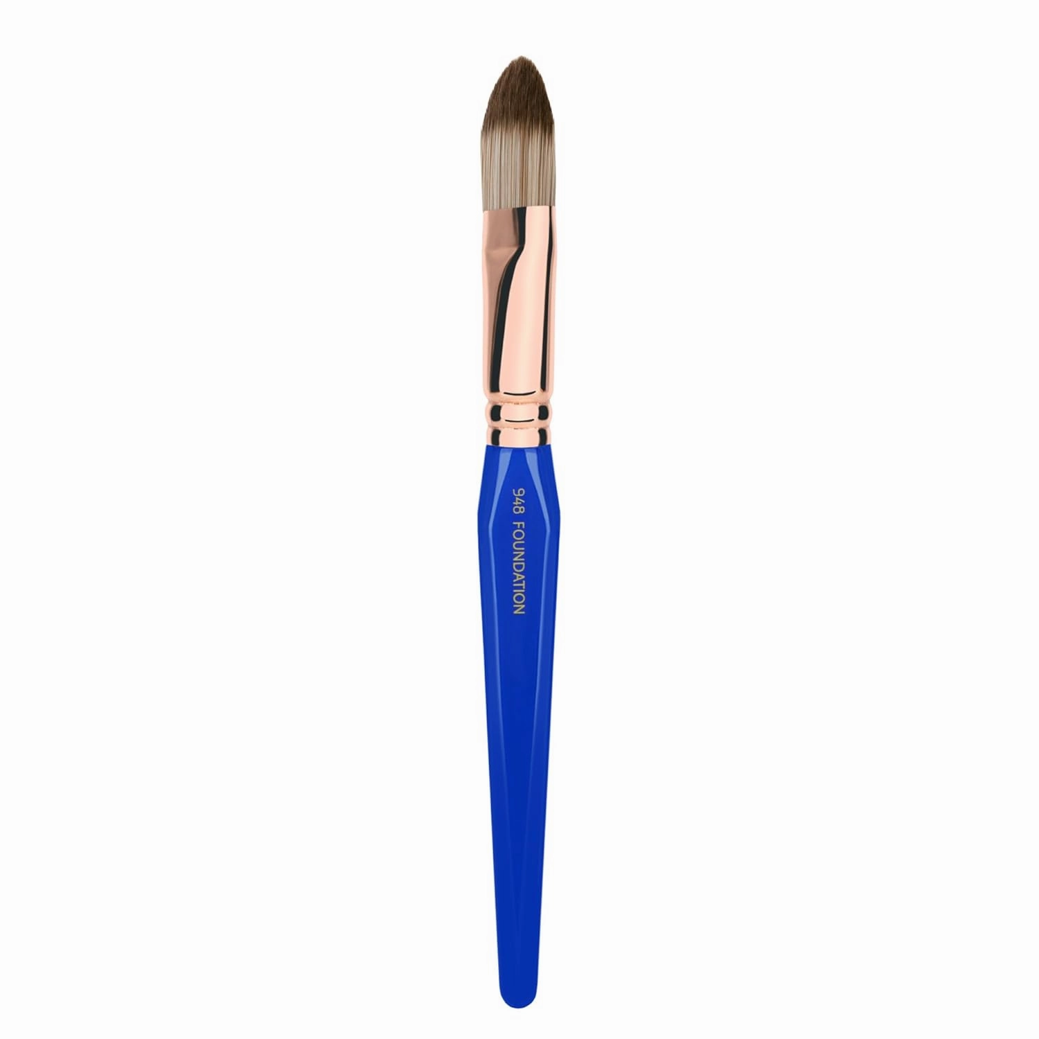 Bdellium Tools Professional Makeup Brush - Golden Triangle 948 Foundation - With All Vegan and Soft Synthetic Fibers, For Foundation (Blue, 1pc)
