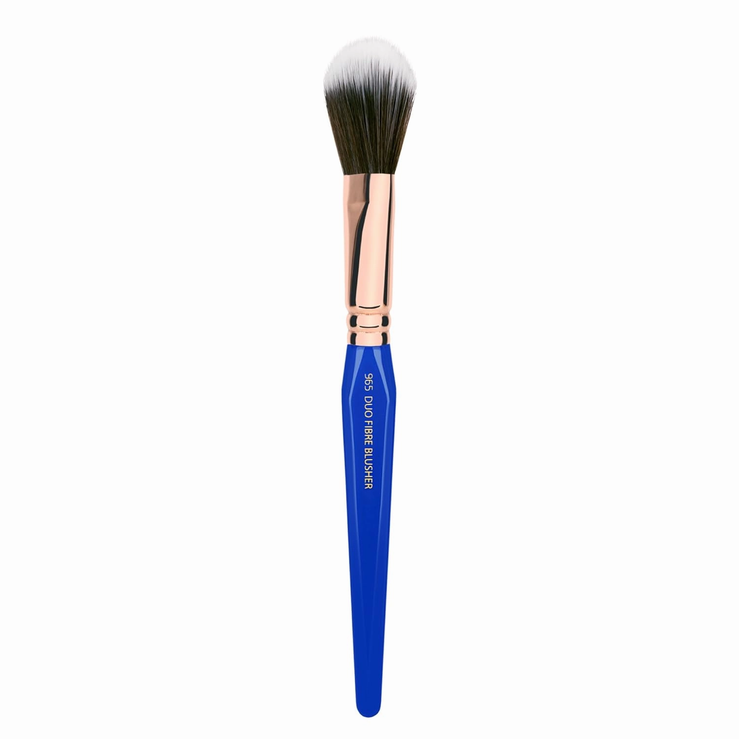Bdellium Tools Professional Makeup Brush - Golden Triangle 965 Duo Fibre Blusher - With All Vegan and Soft Synthetic Fibers, For Applying Pop of Color (Blue, 1pc)