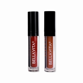 Be.lla Vi.ta Organic Cult Classic Combo | Kiss Proof Liquid Lipstick | Scarlet Red   Just Nude | Transfer-Proof | Smudge-Proof | Intense Moisturisation | 18-Hr Stay | Ultra Matte Finish | 4.5Ml Each