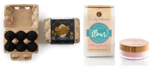 Beauty Bakerie Flour Setting Powder for Foundation, 0.5oz, Himalayan (Pink)   Blending Egg Beauty Sponge Cosmetic Face Blender Sponge Applicator, 6 Pack Set, Black Egg-cellence, 2 Pack Bundle