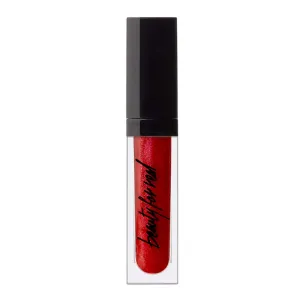 Beauty For Real Lip Gloss   Shine, Light My Fire - Opaque Everyday Red - Non-Sticky Plumping & Hydrating Gloss - Light & Mirror In Cap - Contains Marine Collagen - 0.15 fl oz